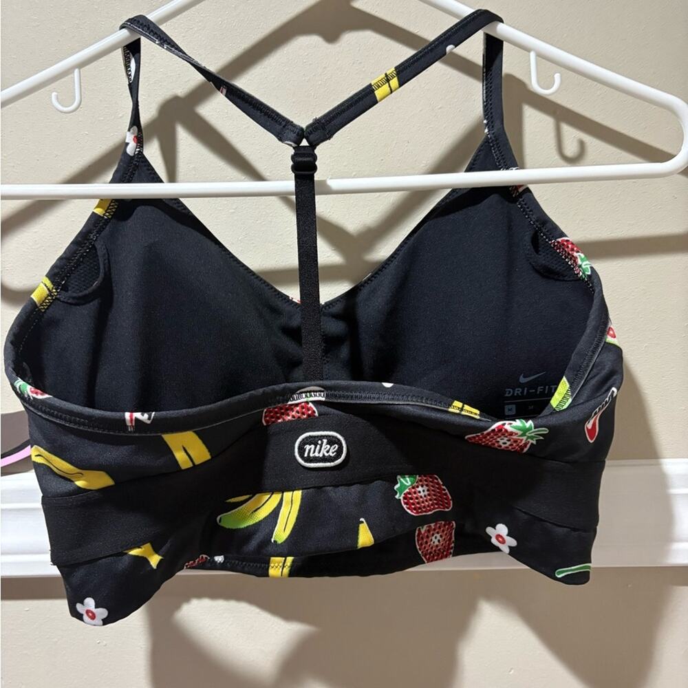 Nike Black Sports Bra with strawberries and bananas Design - Picture 2 of 4